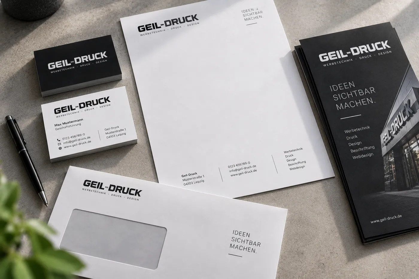 Visitenkarten, Briefbogen und Flyer von Geil-Druck